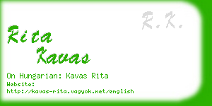 rita kavas business card
